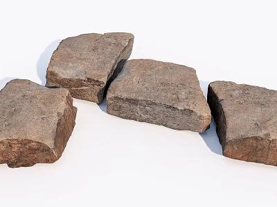 Natural Stone And Wood Materials With Rough Texture For Home Decoration 3d model