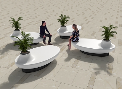 Glass steel seat 3d model