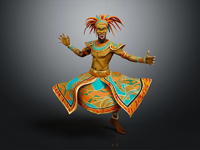 Modern African Tribal Soldier African Tribal Warrior Tribal Soldier Primitive Tribal 3d model