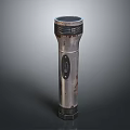 Vintage Metallic Flashlight With Top Opening And Side Button Design 3d model