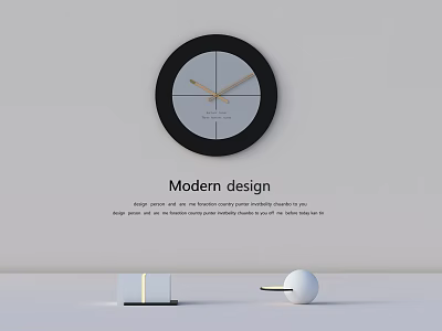 Modern Design Minimalist Wall Clock With Black Frame And White Dial 3d model