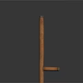 Household Wooden Hanger Stand With Simple Vertical Design And Horizontal Bar For Daily Use