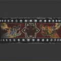 Traditional Musical Instrument Colorful Round Drum With Yin Yang Symbol Dragon Patterns And Nail Decorations