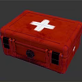 Red First Aid Kit With White Cross And Secure Locking Design