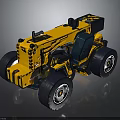 Yellow Toy Car With Black Details Large Wheels And Construction Style