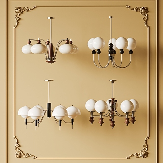 Antique Chandelier Combination 3d model