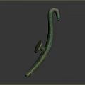 Ancient Bronze Hook Shaped Sculpture Carving With Green Patina And Intricate Inscriptions