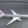Air China Passenger Aircraft With White Body Red Tail Logo And Blue Stripe