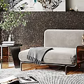 Modern Single Sofa Single Sofa Coffee Table Combination 3d model