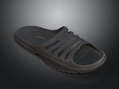 Plastic Slippers Flat Floor Slippers Leather Slippers Casual Slippers Sandals Beach Shoes Bubble Shoes 3d model