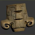 Jade Furniture Decorative Item With Square Carved Patterns And Central Hole Design