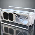 Mechanical Frame Device With White Metal Structure And Black Panel Components
