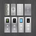 Modern Elevator Button Panels With Arrow Icons Numbers And Control Indicators 3d model