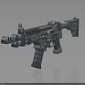 Futuristic Pixel Style Gun Weapon With Detailed Metallic Structure And 3D Gaming Design