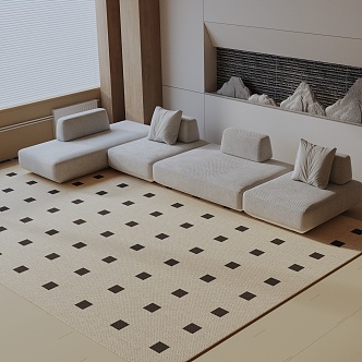 Modern three-seat sofa 3d model