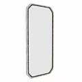 Elegant Full Length Mirror Reflecting Sofa With Pillows And Decorative Vase