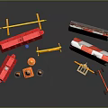 Commercial Equipment For Road Safety With Traffic Cones Barriers Warning Signs Guardrails And Directional Arrows