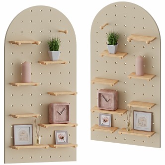 Hole Board Simple Children's Decorative Bookshelf 3d model