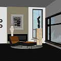 Modern Leisure Chair In Stylish Living Room With Side Table Large Window And Minimalist Decor