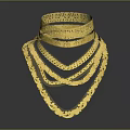 Elegant Gold Fashion Accessories With Layered Chains And Intricate Design For Stylish Outfits