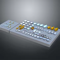 Assorted Household Daily Use Items on Gray Tray with Different Shapes Sizes and Colors