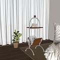 Modern Side Table with Wooden Top and Metal Frame Lower Shelf for Living Room Magazines