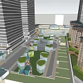 Modern Aerial View of Peking University Resources Yichang Project 3d model