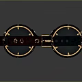 Steampunk Style Goggles With Leather Strap And Brass Frame Vintage Design 3d model
