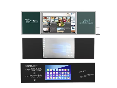 Smart Learning Interactive Display With Multiple Screens And Educational App Interfaces 3d model