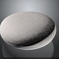White Round Fabric Smart Speaker Electronic Device With Voice Assistant Function 3d model