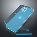 Modern Apple Laptop With Transparent Case And Blue Illuminated Display Design