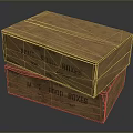 Vintage Wooden Food Boxes Stacked With Labeled Storage Containers For Home