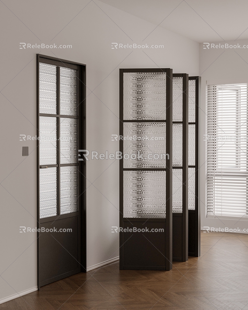 French Middle Style Black Diamond Glass Door model