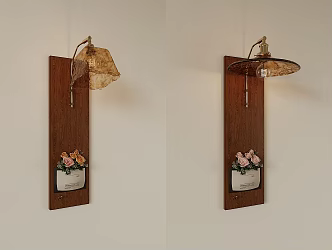 French medieval flower wall lamp 3d model