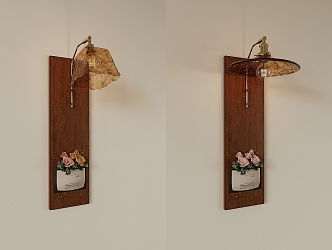 French medieval flower wall lamp 3d model