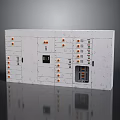 Industrial Control Panel With White Surface Orange Buttons Indicator Lights And Display Screen