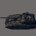 Detailed Modern Military Tank 3D Model With Camouflage Coating And Turret Cannon