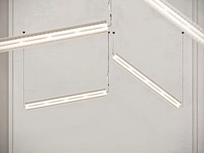 Modern Linear Pendant Lights In Rectangular Shape For Contemporary Interior Design 3d model