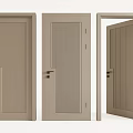 Modern Beige Hinged Doors Featuring Vertical Slats In Open And Closed Positions For Home Interior