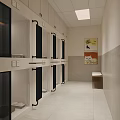 Shopping Mall Store Corridor With Light Colored Lockers Decorative Paintings And Bench Seating