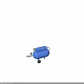 Blue Mobile Air Compressor With Twin Tanks Wheels And Pressure Gauge