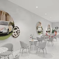 Modern Exhibition Booth Car Display With Multiple Colorful Cars And Large Screen Background