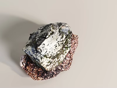 Natural Rockery Stone With Rough Surface And Moss Covered Patches For Outdoor Garden Landscaping Decoration 3d model
