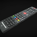 Panasonic Television Remote Control Featuring Black Design And Colorful Buttons 3d model