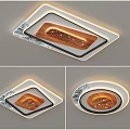 Modern Lighting Fixture Combinations With Square And Round Shapes Wooden Center And Marble Trim