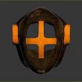 Protective Leather Helmet With Brown Orange Accents And PRO Label Design