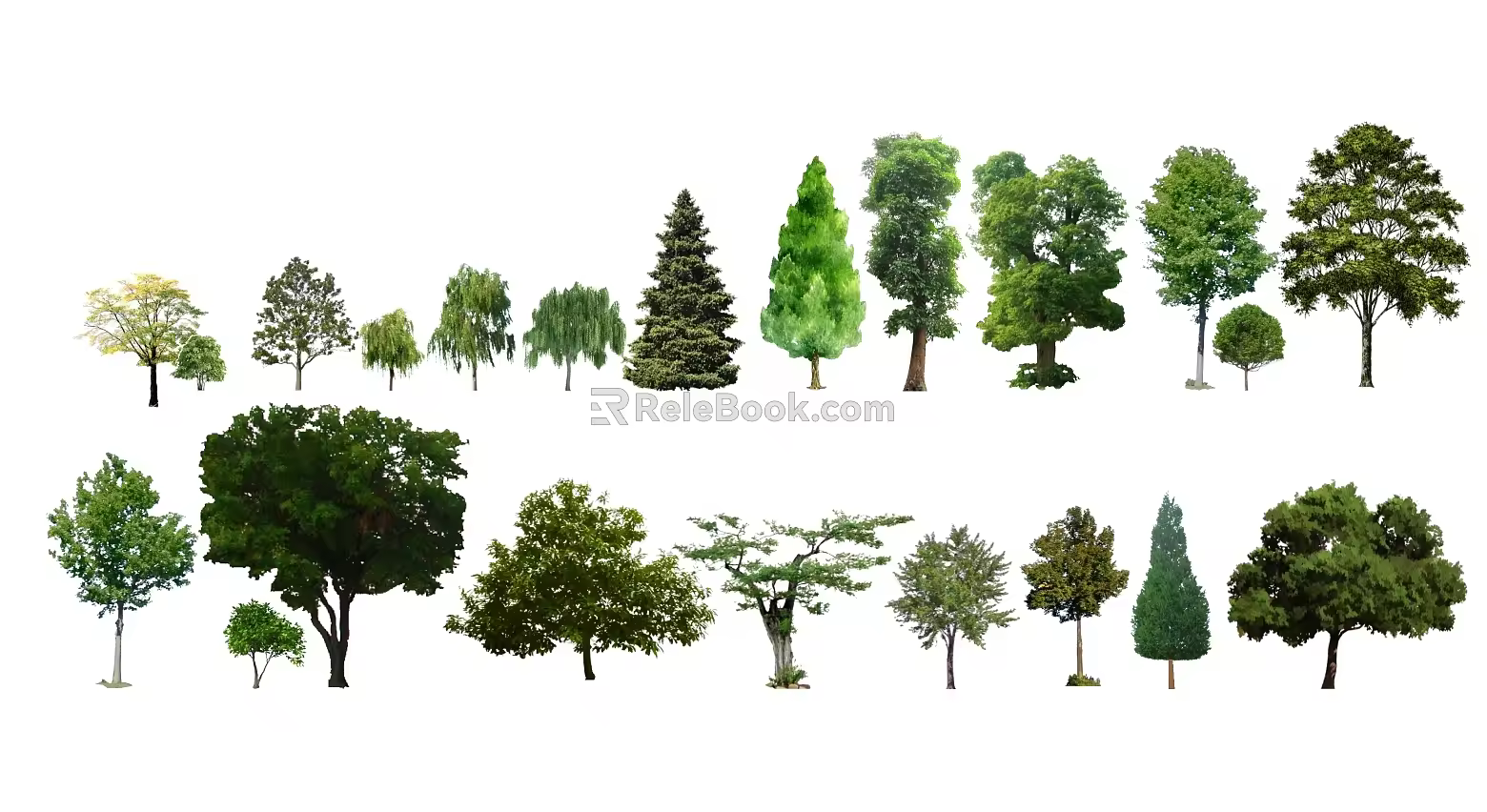 Modern Trees 3d model