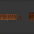 Wooden Furniture Set With Three Different Sizes Drawer Chests In Dark And Light Brown