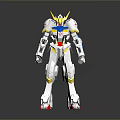 Anime Style Mech Robot Figure With White Body Yellow Head Blue Chest And Red Feet