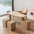 Middle Style Desk Workbench New Chinese Style Desk 3d model